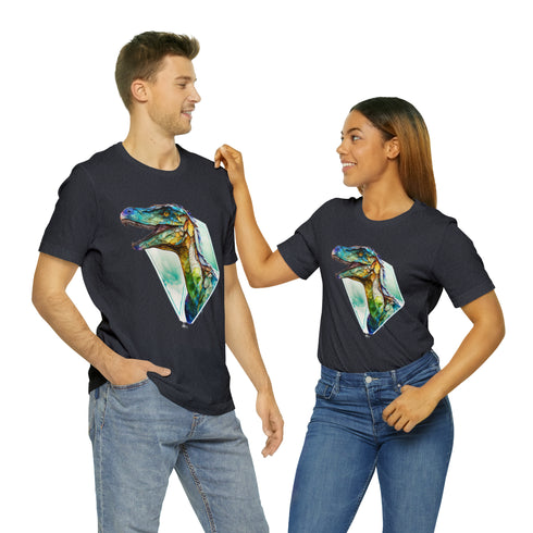 Stained Glass Velociraptor - Short Sleeve Tee